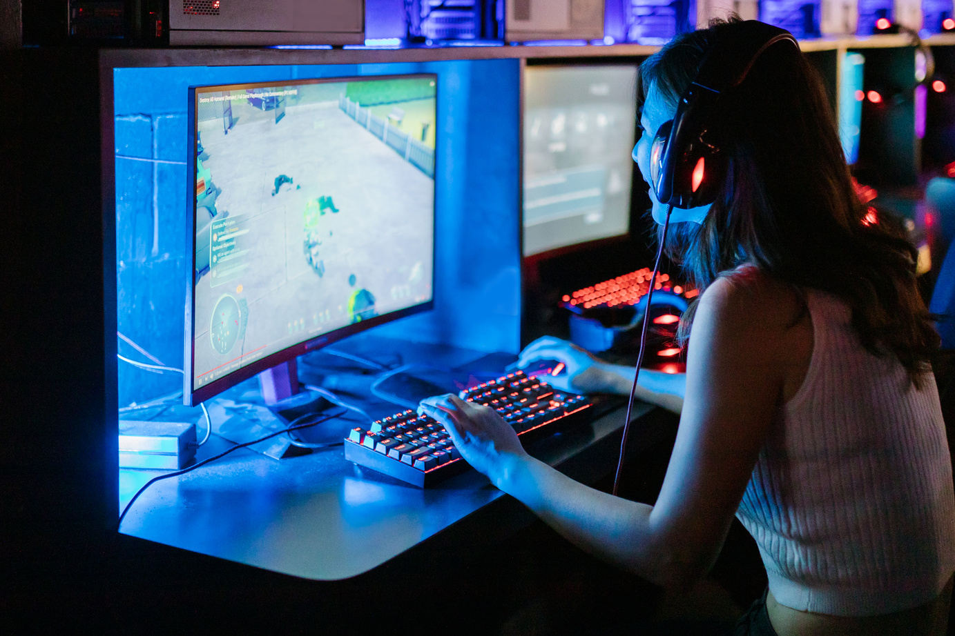 Woman Playing Computer Game